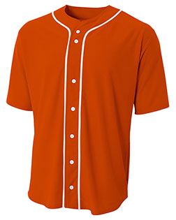 A4 N4184  Shorts Sleeve Full Button Baseball Top