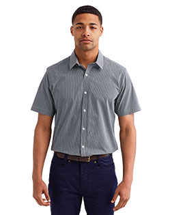Artisan Collection by Reprime RP221 Mens 3.7 oz Microcheck Gingham Short-Sleeve Cotton Shirt at Apparelstation