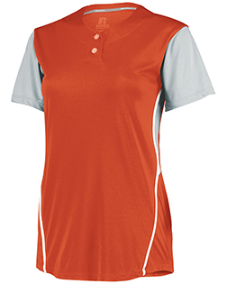 Ladies Performance Two-Button Color Block Jersey