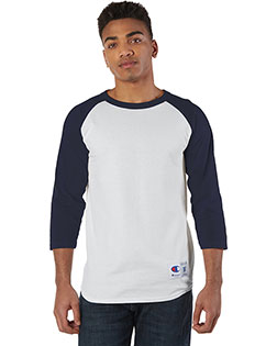Custom Embroidered Champion T1397 Men 5.2 Oz. Raglan Baseball T-Shirt
