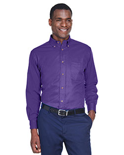 Harriton M500 Men Easy Blend Long-Sleeve Twill Shirt With Stain-Release at Apparelstation