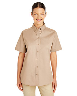 Ladies' Foundation 100% Cotton Short-Sleeve Twill Shirt with Teflon™