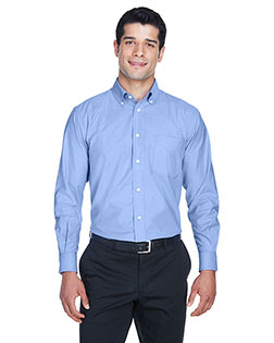 Harriton M600 Men Long-Sleeve Oxford With Stain-Release at Apparelstation