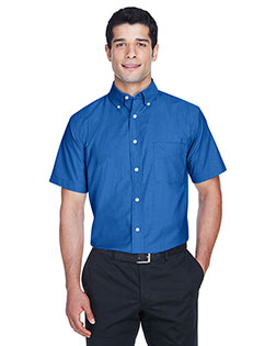 Harriton M600S Men Short-Sleeve Oxford With Stain-Release at Apparelstation