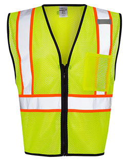 Economy Contrasting Vest with Zippered Front