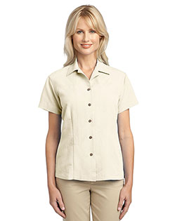 Port Authority L536 Women Patterned Easy Care Camp Shirt at Apparelstation