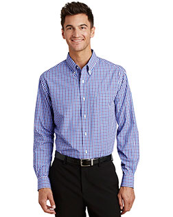 Port Authority S654 Men Long-Sleeve Gingham Easy Care Shirt at Apparelstation