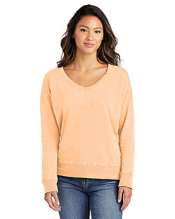 Port & Company Ladies Beach Wash Garment-Dyed V-Neck Sweatshirt LPC098V