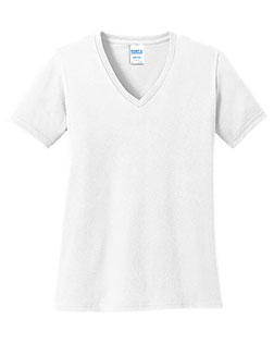 Port & Company LPC54V Women 5.4 Oz 100% Cotton V-Neck T-Shirt at Apparelstation