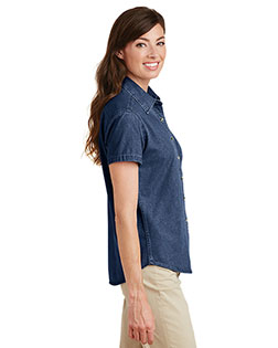 Port & Company LSP11 Women Short-Sleeve Value Denim Shirt