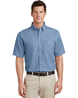 Port & Company SP11 Men Short-Sleeve Value Denim Shirt at Apparelstation