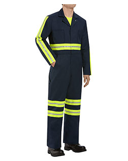 Red Kap CT10ENL  Enhanced Visibility Action Back Coverall - Long Sizes
