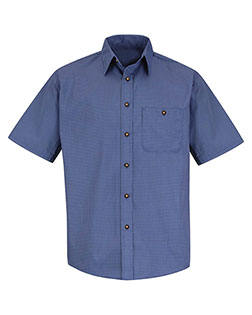 Red Kap SP84L  Mini-Plaid Uniform Short Sleeve Shirt - Long Sizes