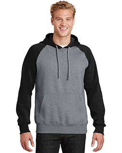 Sport-Tek® ST267 Men Raglan Colorblock Pullover Hooded Sweatshirt at Apparelstation