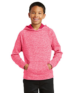 Sport-Tek® YST225 Youth PosiCharge® Electric Heather Fleece Hooded Pullover at Apparelstation