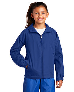 Sport-Tek® YST73 Girls Hooded Raglan Jacket at Apparelstation