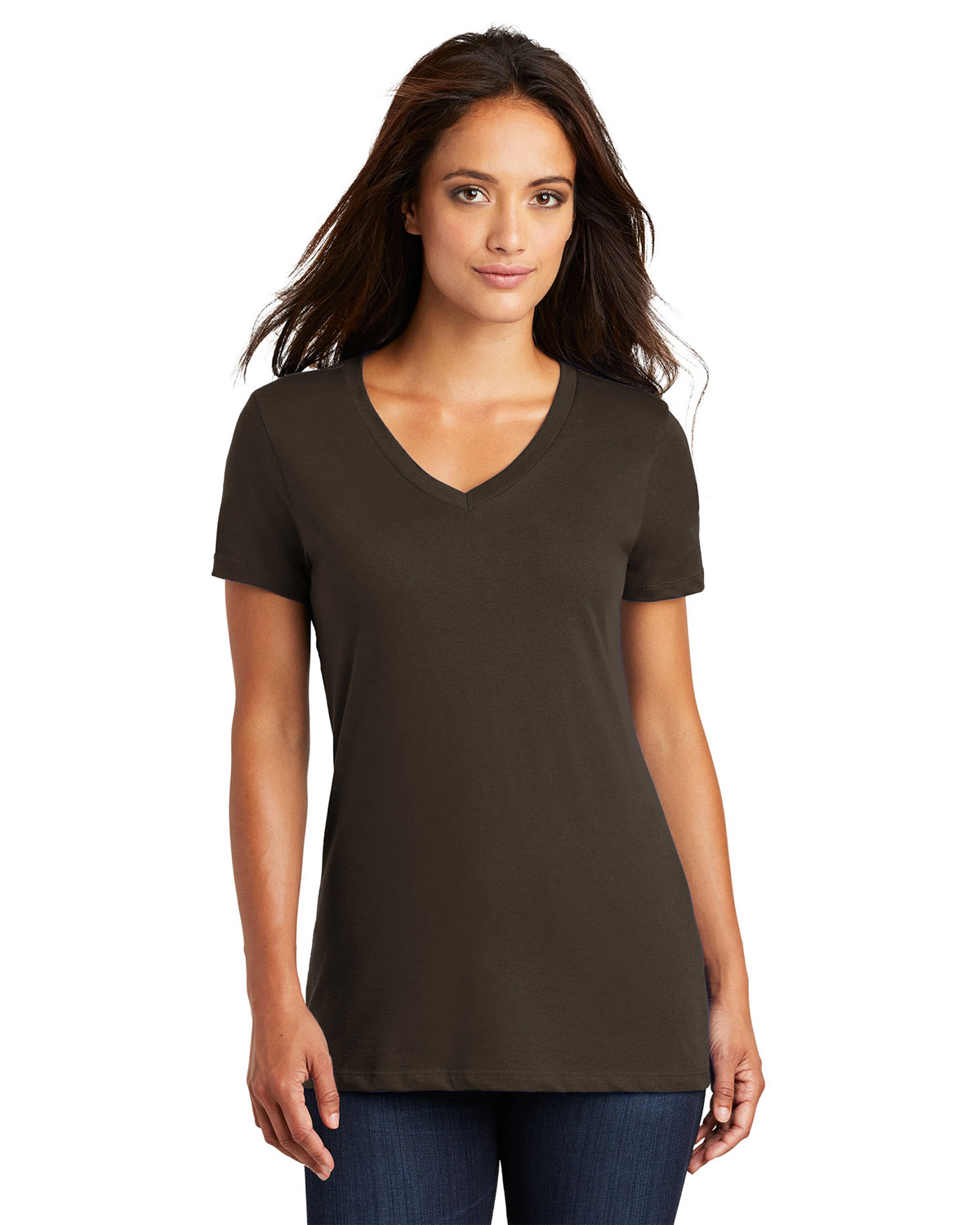 District Made DM1170L Women Perfect Weight V-Neck Tee at Apparelstation