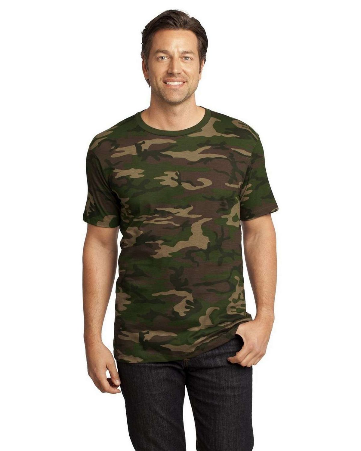 District Made DT104C Men Perfect Weight Camo Crew Tee at Apparelstation