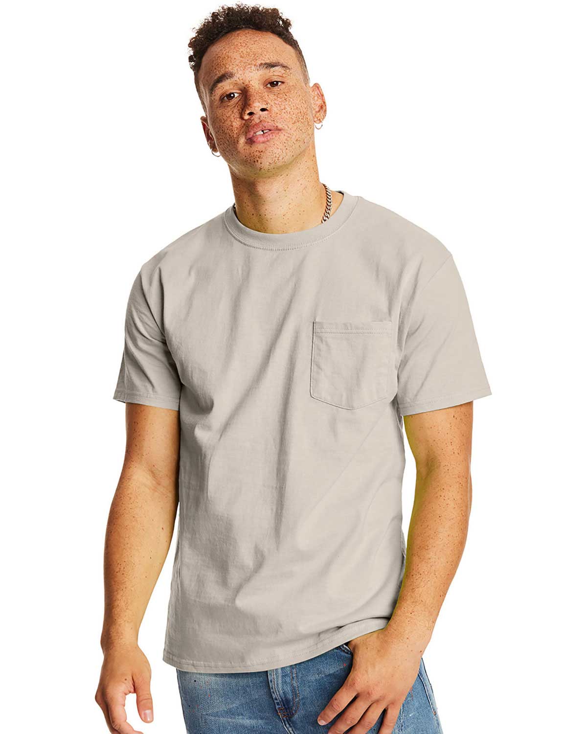 Hanes H5590 Men 6.1 Oz Tagless Pocket T-Shirt at Apparelstation