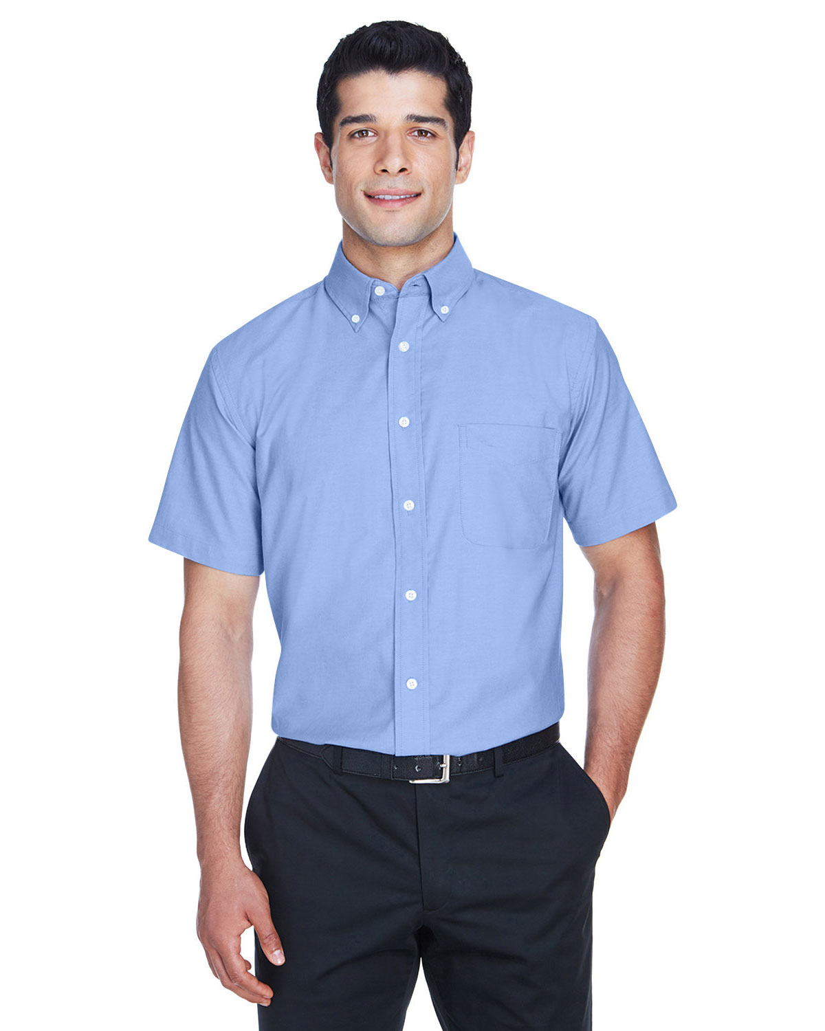Harriton M600S Men Short-Sleeve Oxford With Stain-Release at Apparelstation