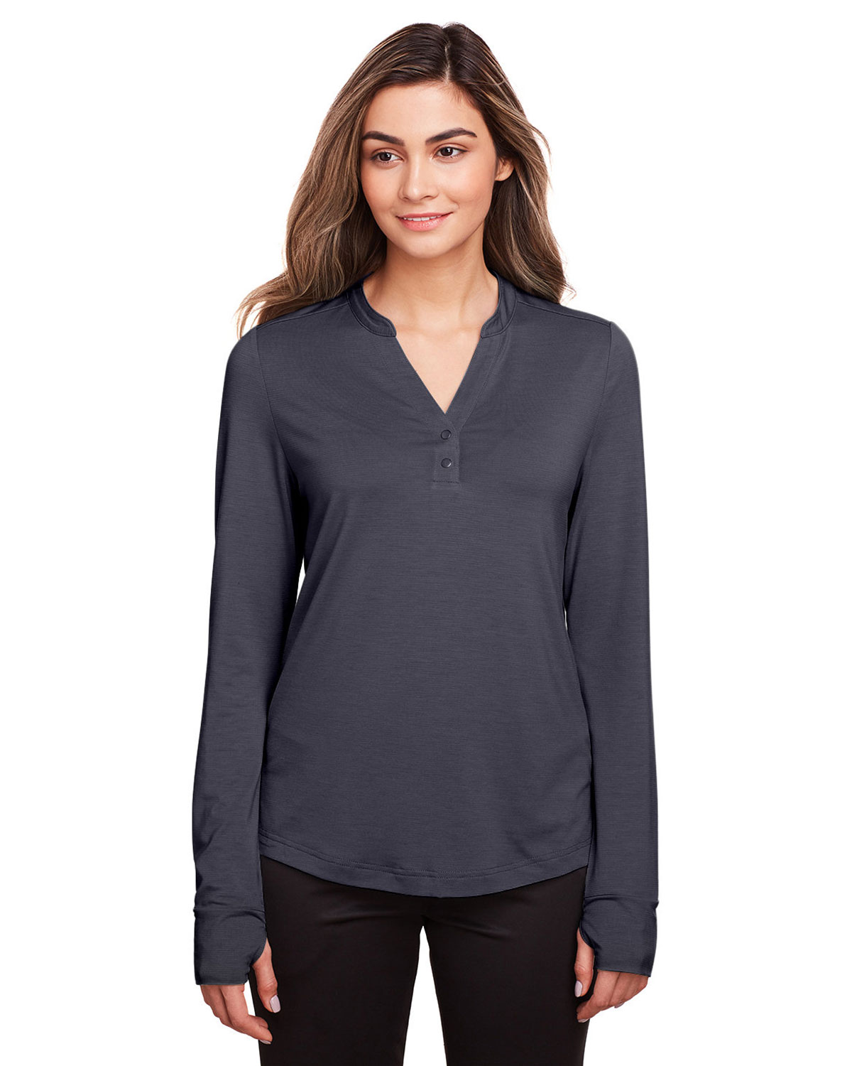 North End NE400W Women Ladies' Jaq Snap-Up Stretch Performance Pullover at Apparelstation