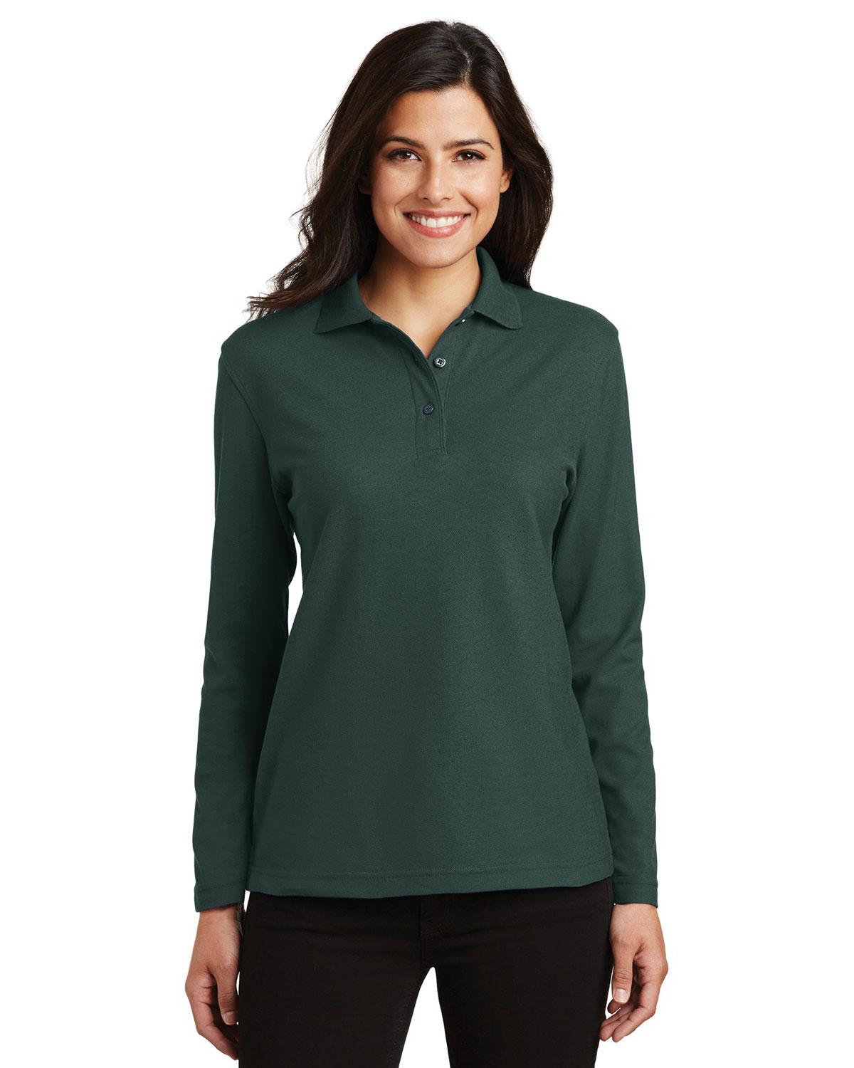 Port Authority L500LS Women Long-Sleeve Silk Touch Polo at Apparelstation