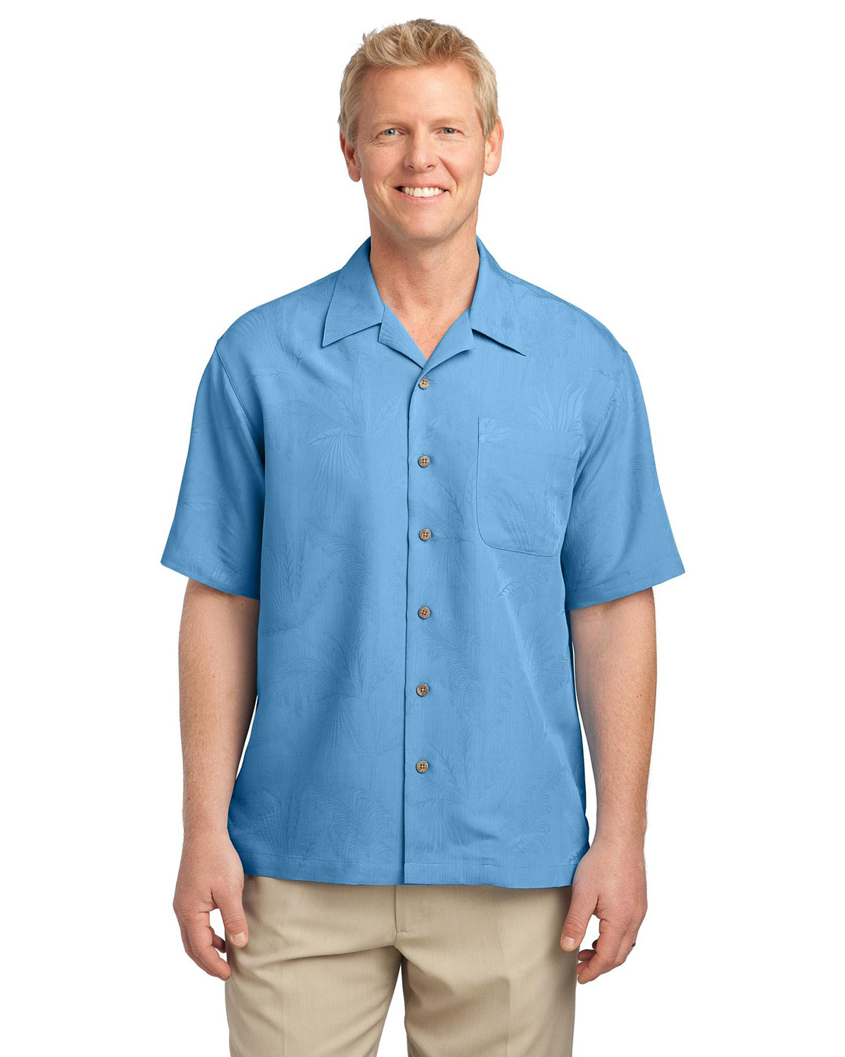 Port Authority S536 Men Patterned Easy Care Camp Shirt at Apparelstation