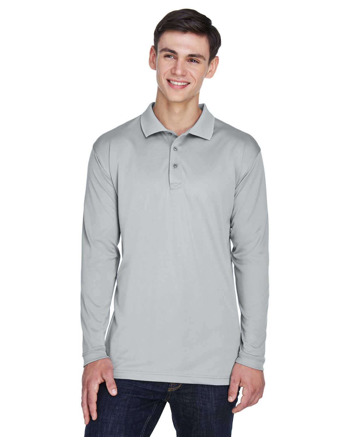 Ultraclub 8405LS Men Cool & Dry Sport Long-Sleeve Polo at Apparelstation
