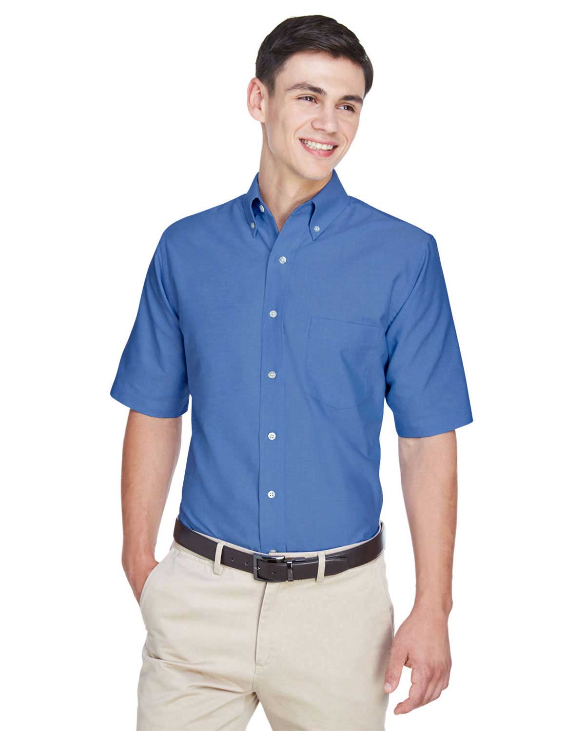 Ultraclub 8972 Men Classic Wrinkle-Free Short-Sleeve Oxford at Apparelstation