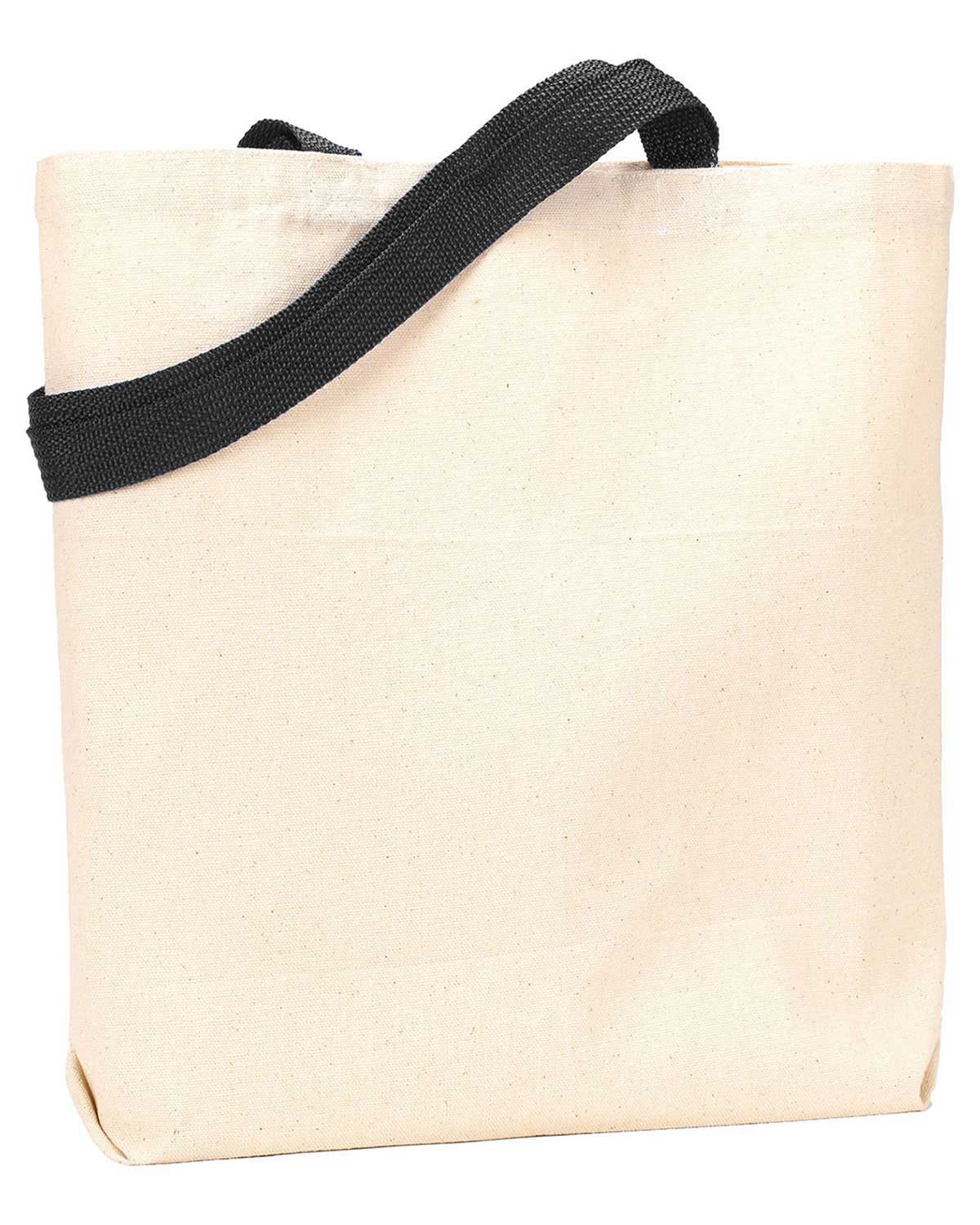 UltraClub 9868 Unisex Organic Recycled Cotton Canvas Tote with Contrast Handles at Apparelstation